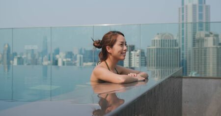 Woman at the swimming pool