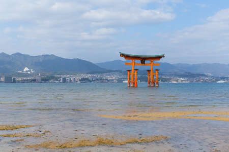 Itsukushima shrine japan miyajima torii gateの写真素材
