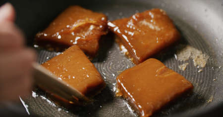 Grill chinese sticky rice cakeの写真素材