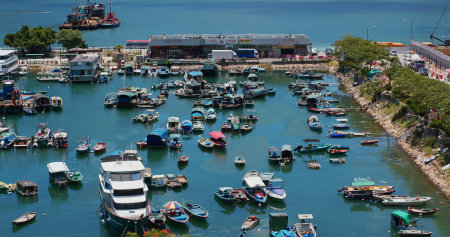 Lei Yue Mun, Hong Kong 24 July 2020: Hong Kong fishing villageのeditorial素材