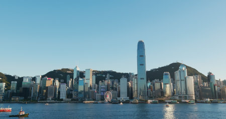 Victoria Harbor, Hong Kong 30 July 2020: Hong Kong cityのeditorial素材