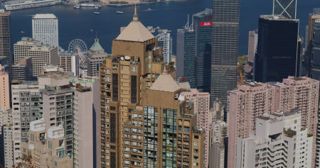 Victoria Peak, Hong Kong 05 February 2021: Hong Kong city skylineのeditorial素材