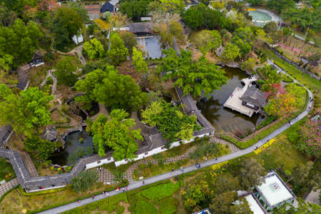 Top view of Kowloon Walled City Park