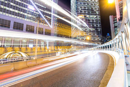 Hong Kong traffic trail at night