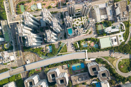 Top view of Hong Kong skylineの写真素材