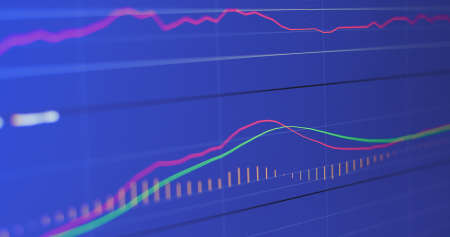 Financial chart with figures and diagramsの写真素材