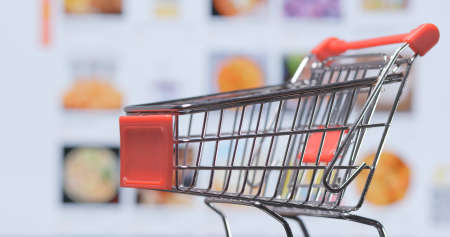 Cart and online store websiteの写真素材