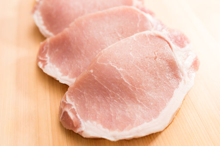Raw pork meat close upの写真素材