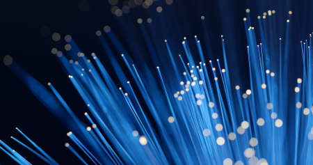 Optical fiber light over black backgroundの写真素材