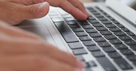 Man work on laptopの写真素材