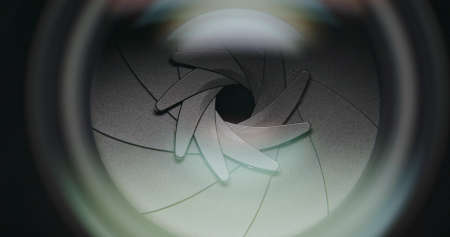 Professional camera apertureの写真素材