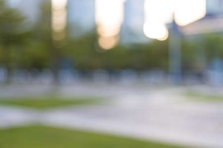 Bokeh of park in the cityの写真素材