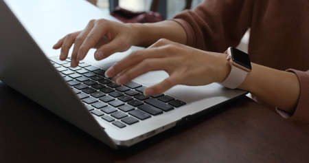 Woman type on keyboard
