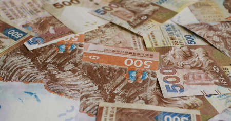 Stack of Hong Kong banknote, five hundred dollarの写真素材