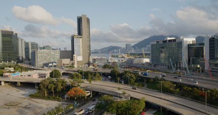 Kowloon Bay, Hong Kong 13 May 2021: Hong Kong business district in Kowloon sideのeditorial素材