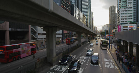 Kwun Tong, Hong Kong 27 May 2021: Hong Kong city streetのeditorial素材
