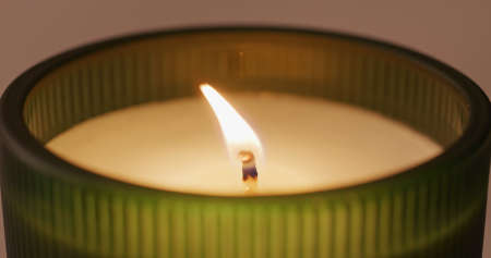 Candle aroma light close upの写真素材