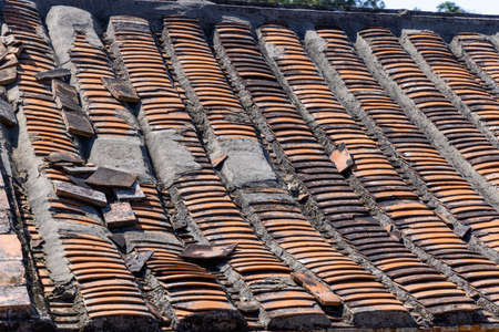 Roof tile of the old building in Kinmen of Taiwanの写真素材