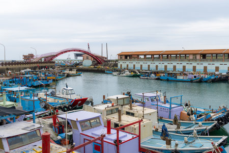 Taoyuan, Taiwan 20 April 2022: Zhuwei Fish Harborのeditorial素材