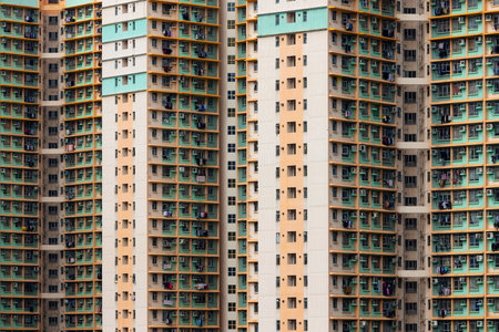 Apartment building facade exterior wallの写真素材