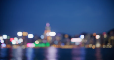 Blur view of Hong Kong cityの写真素材
