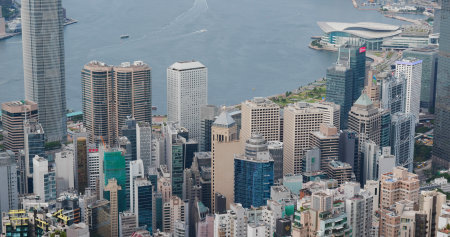 Victoria Peak, Hong Kong 16 July 2020: Hong Kong skylineのeditorial素材