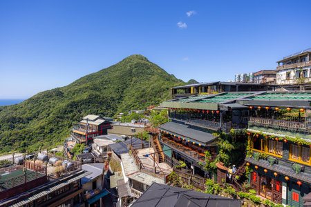 Jiufen, Taiwan 07 August 2022: Small village in jiufen of taiwanのeditorial素材