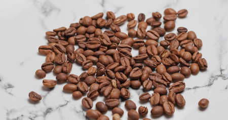 Stack of the Roasted coffee beans