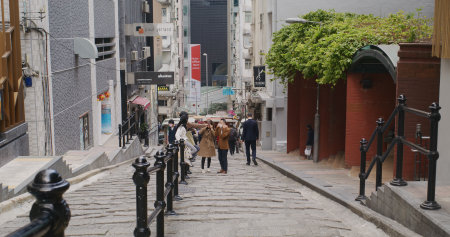 Central, Hong Kong 09 February 2021: Pottinger Street in Hong Kongのeditorial素材