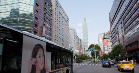 Taipei, Taiwan 11 April 2022: Taipei city streetのeditorial素材