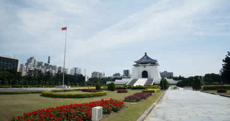 Taipei, Taiwan 17 March 2022: Chiang Kai shek Memorial Hall in Taiwanのeditorial素材