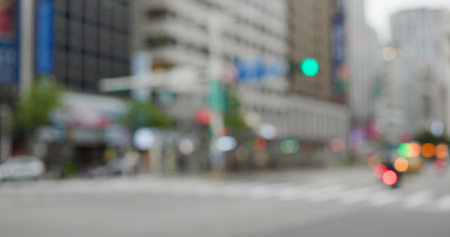 Blur view of city downtown