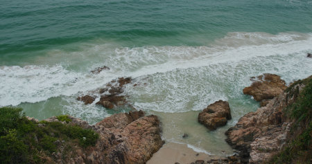 Sea wave splash on the rock