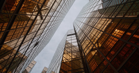 Low angle of the business officeの写真素材