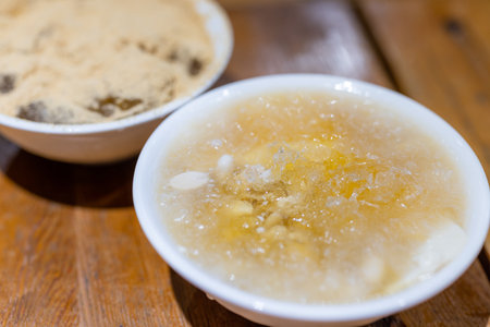 Iced dessert peanut tofu pudding in Taiwanの写真素材