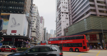 Tsim Sha Tsui, Hong Kong 17 April 2021: Hong Kong city streetのeditorial素材