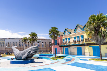 Hualien, Taiwan 16 August 2022: Hualien leisure marina whale watching harbor pierのeditorial素材