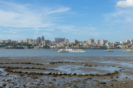 New Taipei, Taiwan 31 May 2022: Low Tide of Bali of Taiwan