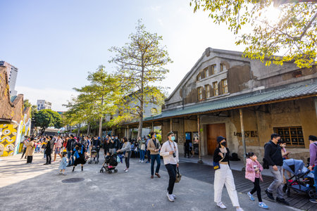 Taipei, Taiwan, 27 February 2022: Huashan 1914 Creative Parkのeditorial素材