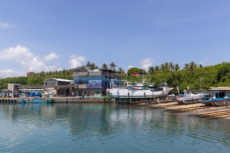 Taitung, Taiwan14 September 2022: Fugang Fishery Harbor in Taitung of Taiwan