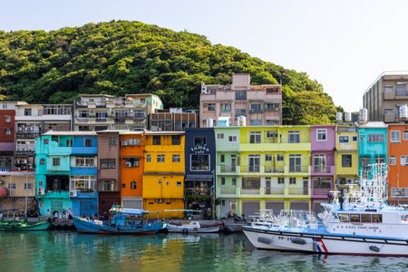 Keelung, Taiwan, 19 August 2022: Zhengbin Keelung harbor bay in Taiwanのeditorial素材