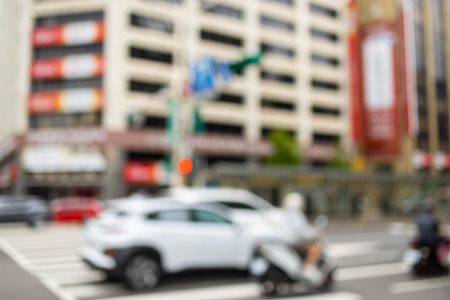 Blur of city traffic view
