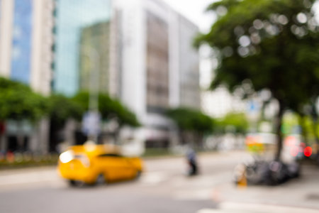 Bokeh of city street viewの写真素材