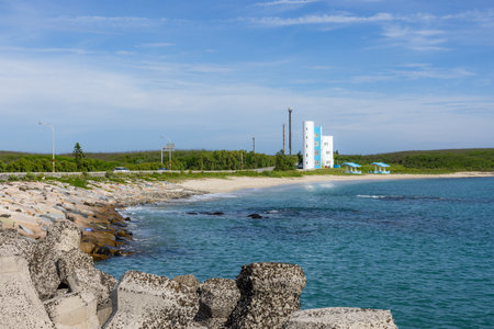 Penghu fongguei beach in Penghu of Taiwanの写真素材
