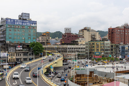 New Taipei, Taiwan 12 June 2022: Keelung city street in Taiwanの写真素材