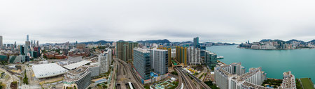 Hung Hom, Hong Kong 03 February 2022: Hong Kong cityのeditorial素材