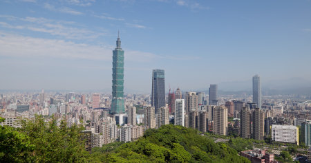 Taipei, Taiwan 11 April 2022: Taipei city skylineの写真素材