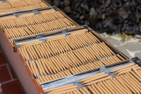 Dry Incense under the sunlight at outdoorの写真素材