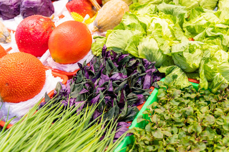 Variety of fruits and vegetables for sale