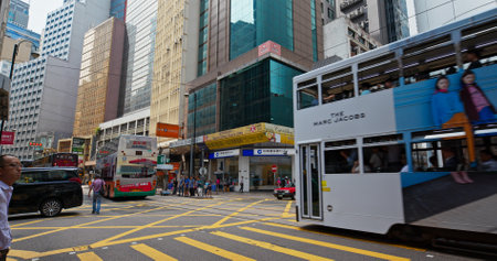 Central, Hong Kong 16 July 2019: City street in Hong Kongのeditorial素材